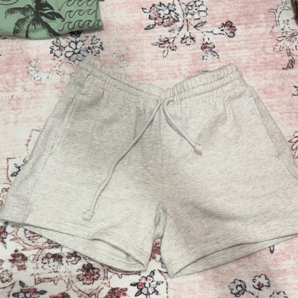 TNA Light Heather Gray Athletic Drawstring Shorts